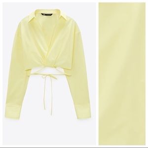 Zara long sleeve crop top